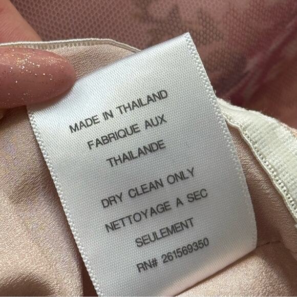 Marchesa Notte Blush Pink Floral Tulle Formal Gown Maxi Dress Women’s Size 18 - Picture 12 of 12